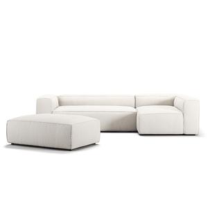 Decotique Grand 4-zitsbank Divan Open End met Voetenbank Rechts Stoom/ Wit