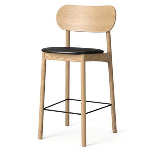Decotique Elephant barkruk, natuurlijk eikenhout/ Zwart leer