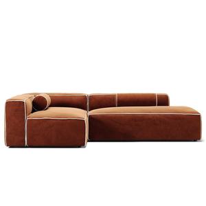 Decotique Grand Hue 3-zits loungebank open einde rechts Moonwhite/koper