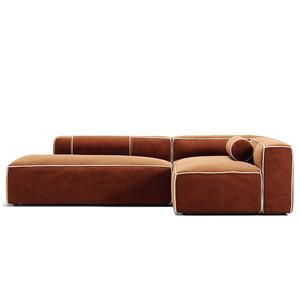Decotique Grand Hue 3-zits loungebank open einde links Moonwhite/ Koperen