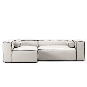 Decotique Grand Hue 3-zitsbank Divan links Steam/ Wit/ Grafietgrijs