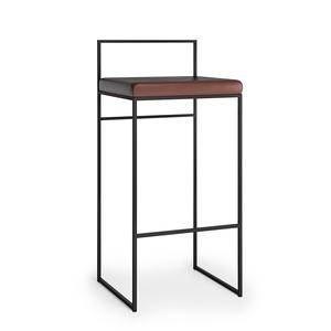 Department Barkruk met Rugleuning 90 cm Zwart/ Beige Fluweel