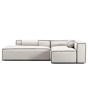 Decotique Grand Hue 3-zits loungebank open einde links stoom/ Wit/grafietgrijs