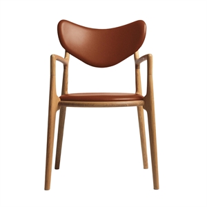 Ro Collection Salon Eetkamerstoel Gestoffeerd Geolied Eiken/Calvados Leer