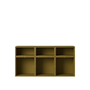 Muuto Stacked Shelving Configuratie 5 Bruin-Groen