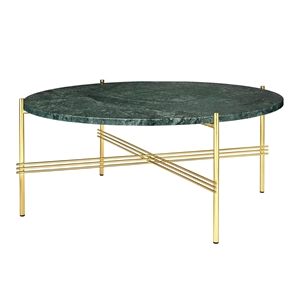 GUBI TS Salontafel Rond Ø80 Messing/ Groen Guatemala Marmer