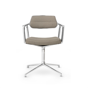 Vipp 453 Draaistoel met vloerglijders Aluminium/ Zand Textiel