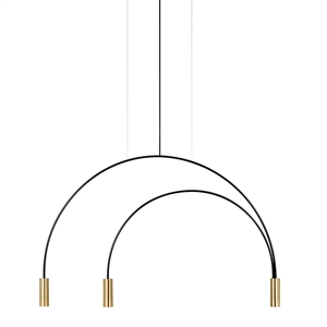 Estiluz Volta Hanglamp Zwart/Goud 3 Lichtbronnen