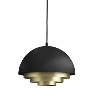 Warme Scandinavische Milieukleur Mini Hanglamp Mat Zwart Messing